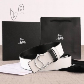 Christian Louboutin Vyö 35mm Havane/bk/antic Valkoinen Nahka