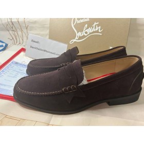 Christian Louboutin Ole Penniäkään Mokkasiinit Suede Suklaa