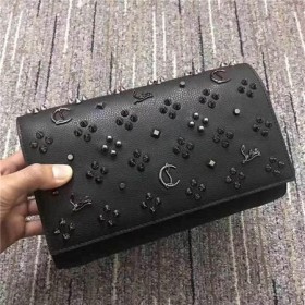 Christian Louboutin Paloma Kytkin Vasikka Nahka ja Piikit Kaikki Musta