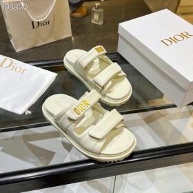 Dior Toimia Slide Beige Valkoinen Monivärinen Mizza Painettu Tekninen Kangas