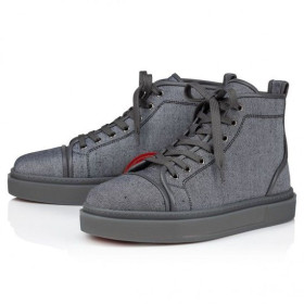 Christian Louboutin Adolon Korkea-Top Lenkkarit Liinavaatteet Ja Vasikka Nahka Savuinen CL Kengät