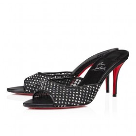 Christian Louboutin Apostropha Muuli Mesh Strass 80 Mm Muulit Musta