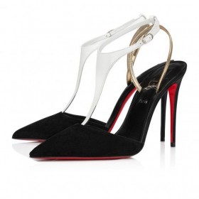 Christian Louboutin Athina Pumppu 100 Mm Pumput Nappa Nahkaa Ja Mokkaa Musta Christian Louboutin Kengät