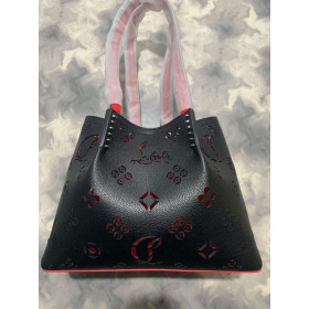 Christian Louboutin Cabarock Piikkejä Kangaskassi Vasikannahka Loubinthesky Rei ' Itetty Musta Christian Louboutin