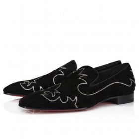Christian Louboutin Dandysiago Mokkasiinit Veau Velours Ja Strass Musta