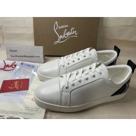 Christian Louboutin Hauskaa Louis Junior Tennarit Sileä Vasikan Nahkaa Valkoinen CL Kengät Store