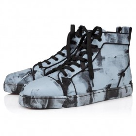 Christian Louboutin Louis High-top Lenkkarit Nahka maalarin talon Paseo Sininen