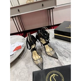 Christian Louboutin Mechante Reine Pumput 100mm Patentti Spike PVC Musta