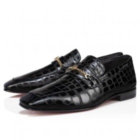 Christian Louboutin Mj Moc Mokkasiinit Alligaattori Kohokuvioitu Vasikan Nahka Musta