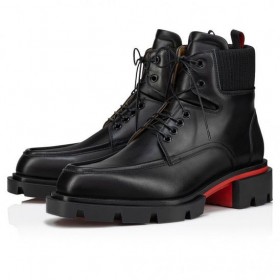 Christian Louboutin Meidän Kävellä Pitsi-Up Saappaat Vasikan Nahka Musta Christian Louboutin Kengät
