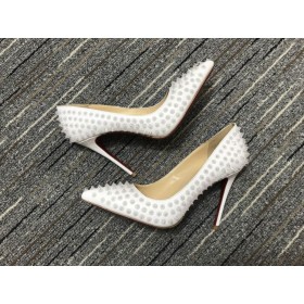 Christian Louboutin Pigalle Spikes Pumput 100mm Nappa Nahka Valkoinen