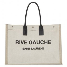 Saint Laurent Valkoinen Pellava Rive Gauche Tote Laukku Saint Laurent Laukut