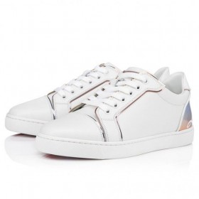 Christian Louboutin Hauskaa Vieira Lenkkarit Vasikka Nahka Ja Hajota Specchio Nahka Christian Louboutin Kengät Bianco