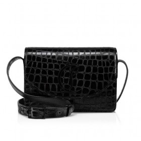 Christian Louboutin Loubi54 Crossbody Laukku Alligaattori Kohokuvioitu Vasikan Nahka Musta