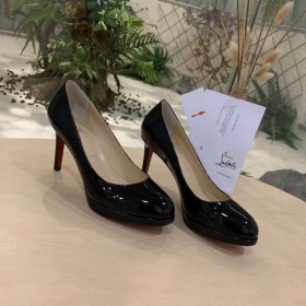Christian Louboutin Uusi Yksinkertainen Pumput 85mm Patent Nahka Musta Christian Louboutin Kengät