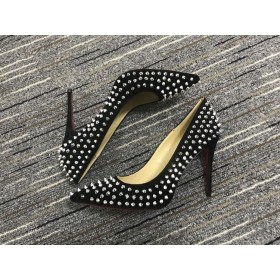 Christian Louboutin Pigalle Spikes Pumput 100mm Veau Velours Musta
