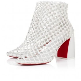 Christian Louboutin Porlibooty 85 Mm Nappa Nahka Saappaat Bianco CL Kengät