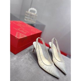Christian Louboutin Pumput Follies Strass 70mm Verkkosukat Valkoinen Christian Louboutin Kengät