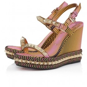 Christian Louboutin Pyraclou 110 Mm Espadrillosten menoa auringonoton jälkeistä Monivärinen CL Kengät
