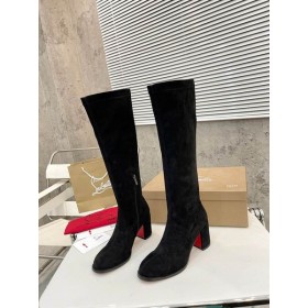 Christian Louboutin Stretchadoxa Botta Alta 70MM Saappaat Veau Velours Musta
