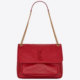 Saint Laurent Keskipitkän Niki Laukku Punainen Karitsannahka Saint Laurentin Laukut