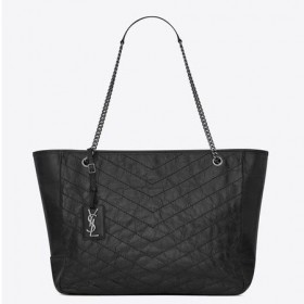 Saint Laurent Niki Shopping Bag Musta Rei ' Itetty Vasikannahka Saint Laurentin Laukut