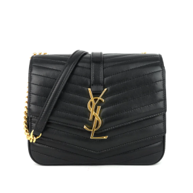Saint Laurent Pieni Sulpice Laukku Musta Matelasse Nahka Saint Laurentin Laukut