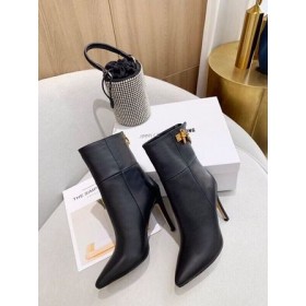 Jimmy Choo Nilkka Boot 100mm Vasikka Nahka JC-Tunnus Musta