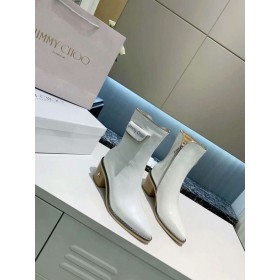 Jimmy Choo Nilkka Boot 45mm Tasku Sisustus Med Kantapää Valkoinen