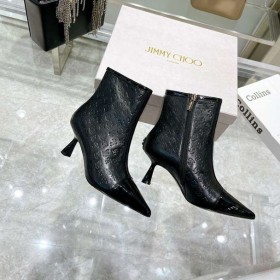 Jimmy Choo Kix-Z 65 Nilkan Saapikkaat Patentti JC Monogrammi Nahka Musta