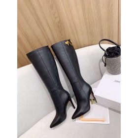 Jimmy Choo Polven Boot 100mm Vasikka Nahka JC-Tunnus Musta