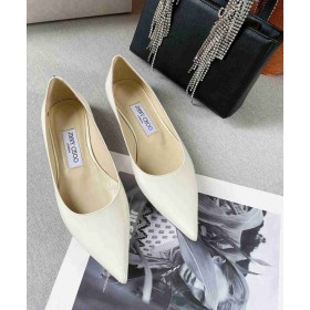 Jimmy Choo Rakkaus Flat Kiiltonahka JC-Tunnus Beige