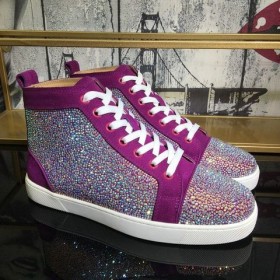 Christian Louboutin Louis Strass High-top Lenkkarit Mokka ja Strassit Violetti