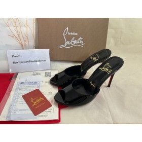 Christian Louboutin Minut Dolly 100 Mm Muulit Patentti Vasikka Musta Christian Louboutin Kengät