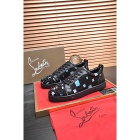 Christian Louboutin Miesten Matala-top Sneaker Kangas Spikes Musta CL Kengät