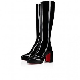 Christian Louboutin Alleo Botta 90 Mm Saappaat Pehmeä Patentti Vasikan Nahka Musta Christian Louboutin Kengät