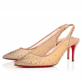 Christian Louboutin Follies Strass Rintareppu Pumput 70mm Alaston Verkkosukat