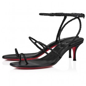 Christian Louboutin Hibaq 55 Mm Nappanahka Sandaalit Musta Christian Louboutin