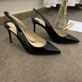 Christian Louboutin Kate Rintareppu Pumput 80mm Kiiltonahka Musta CL Kengät