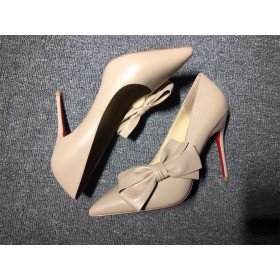 Christian Louboutin Madame Menodo Pumput 100mm W Keula Nappa Nahka Nude