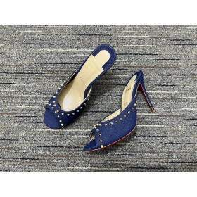 Christian Louboutin Minut Dolly 100mm Piikkejä Muulit Denim Blue