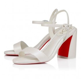 Christian Louboutin Miss Jane Sandaalit 85 Mm Sandaalit Helmiäisenä Nappa Nahka Bianco