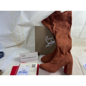 Christian Louboutin Stretchadoxa Botta Alta 70MM Saappaat Veau Velours Ruskea