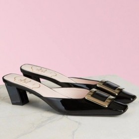 Roger Vivier Belle Vivier Metalli Solki Muulit Musta Kiiltonahka