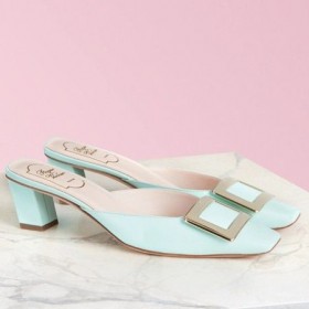 Roger Vivier Belle Vivier Metalli Solki Muulit Sininen Kiiltonahka