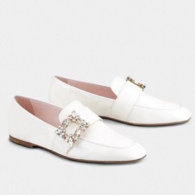 Roger Vivier Mini Broche Solki Mokkasiinit Valkoinen Kiiltonahka