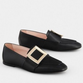 Roger Vivier Pehmeä Metalli Solki Mokkasiinit Musta Nahka