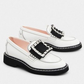 Roger Vivier Viv' Rangers Stitch Strassit Valkoinen Nahka Mokkasiinit