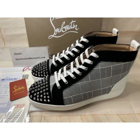 Christian Louboutin Korkea-top Lou Piikkejä Orlato Versio Harmaa Vasikka