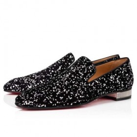 Christian Louboutin Loaferit Colonnaki Musta-hopea Kenkä